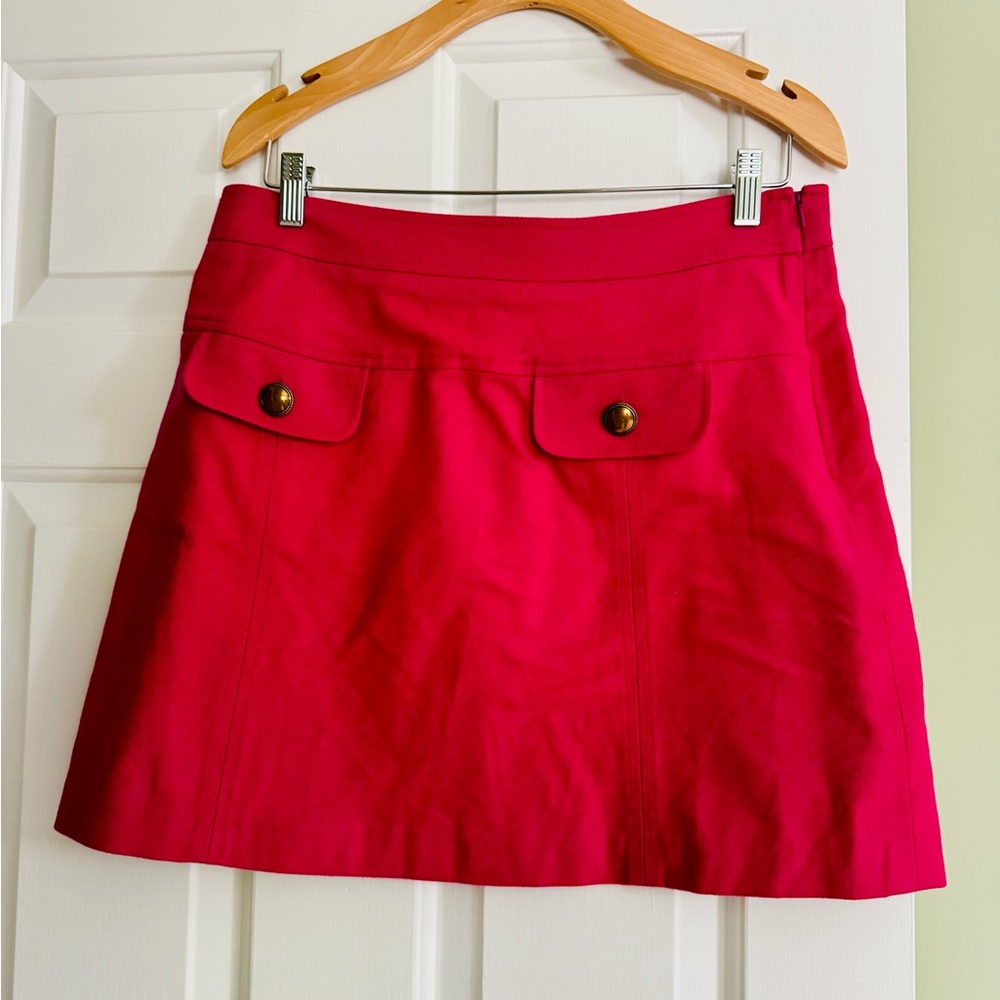 Boden Vibrant Pink Wool A-Line Skirt